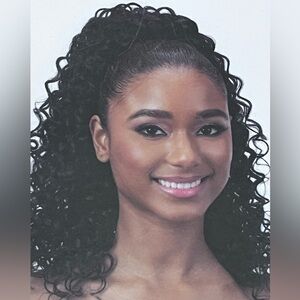 Organique PonyTail Sunny Deep 14” Color 1 Blk Elegant Black Curly Hair Ponytail